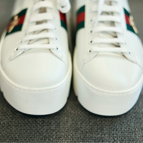 💯 Authentic Gucci Ace Embroidered Platform Sneaker - Picture 6 of 11